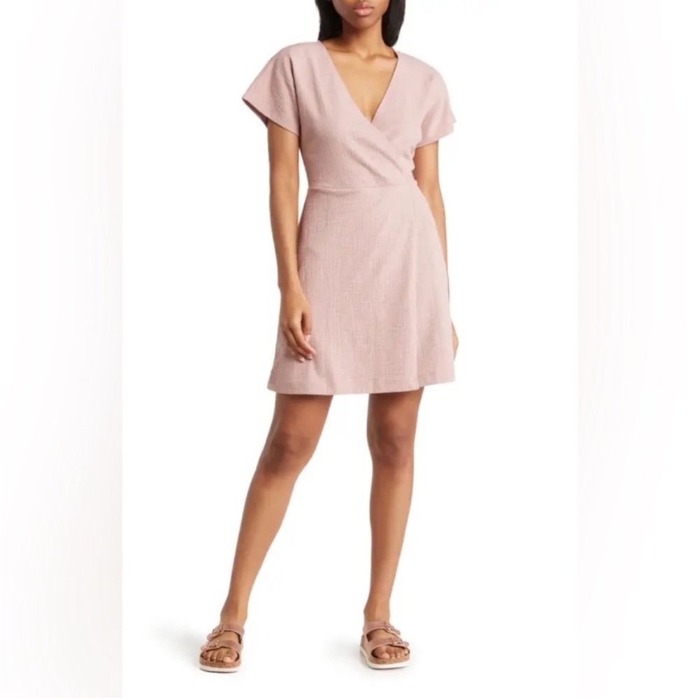 Madewell Cross Front Flutter Sleeve Minidress